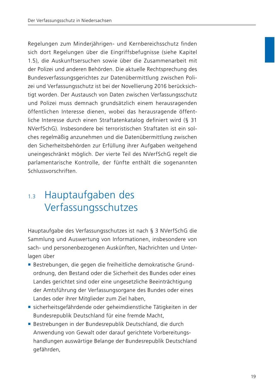 Seite 21 des Verfassungsschutzbericht 2017 Niedersachsen