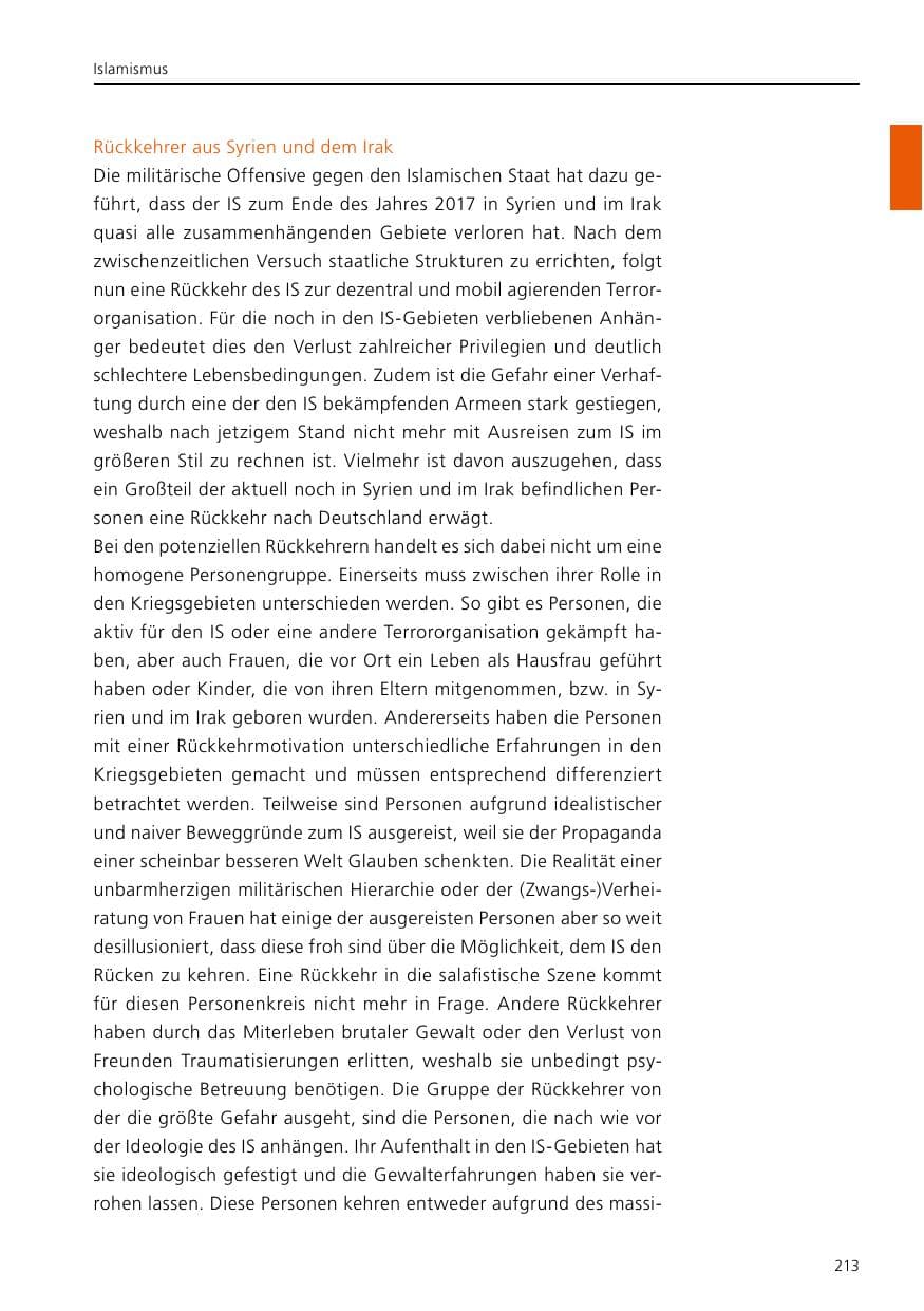 Seite 215 des Verfassungsschutzbericht 2017 Niedersachsen
