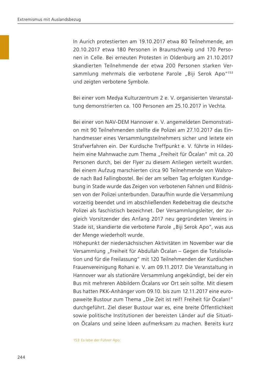 Seite 246 des Verfassungsschutzbericht 2017 Niedersachsen