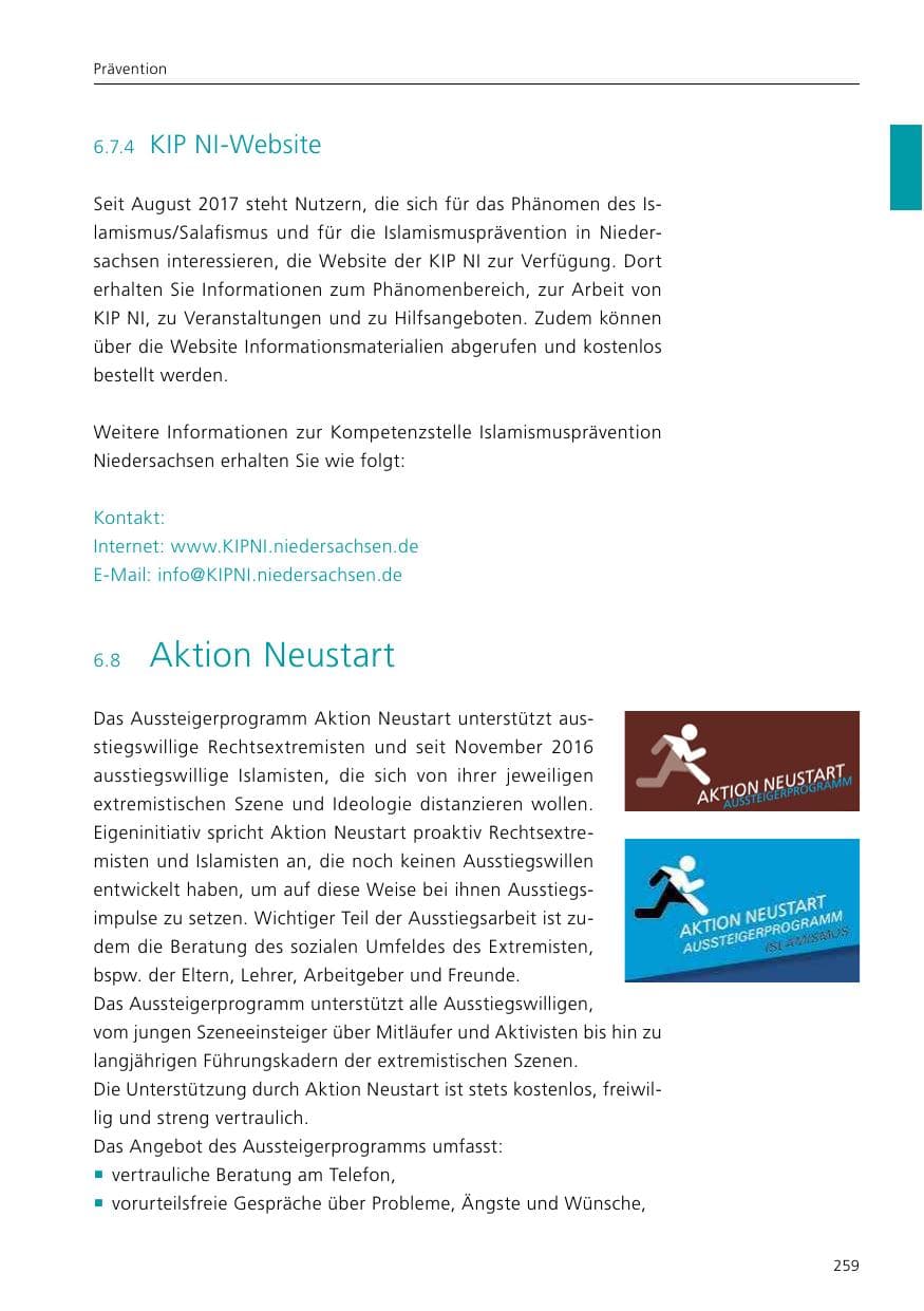 Seite 261 des Verfassungsschutzbericht 2017 Niedersachsen