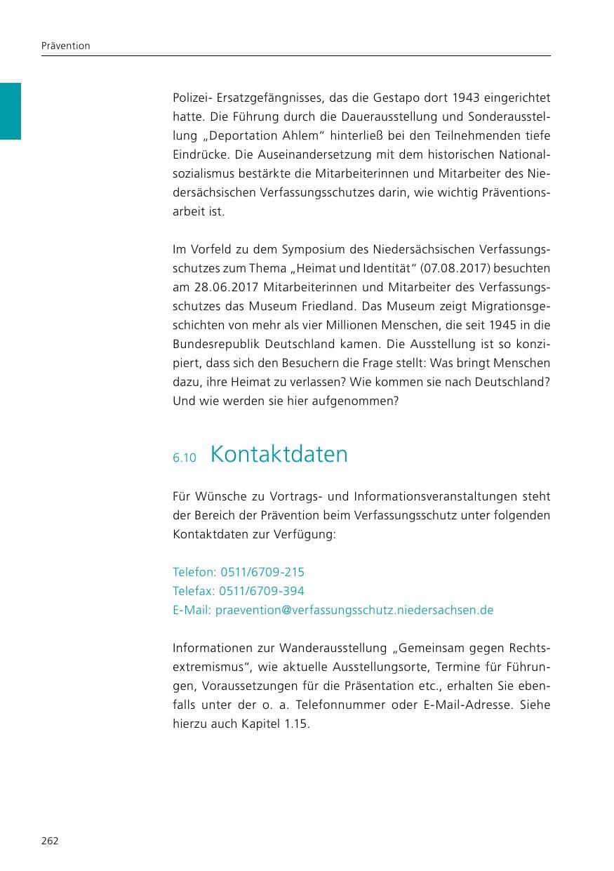 Seite 264 des Verfassungsschutzbericht 2017 Niedersachsen