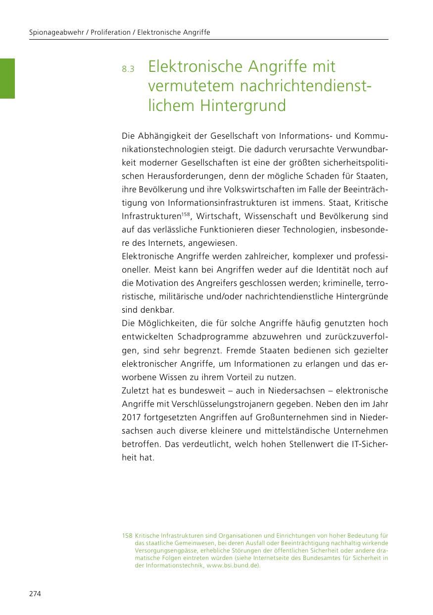 Seite 276 des Verfassungsschutzbericht 2017 Niedersachsen