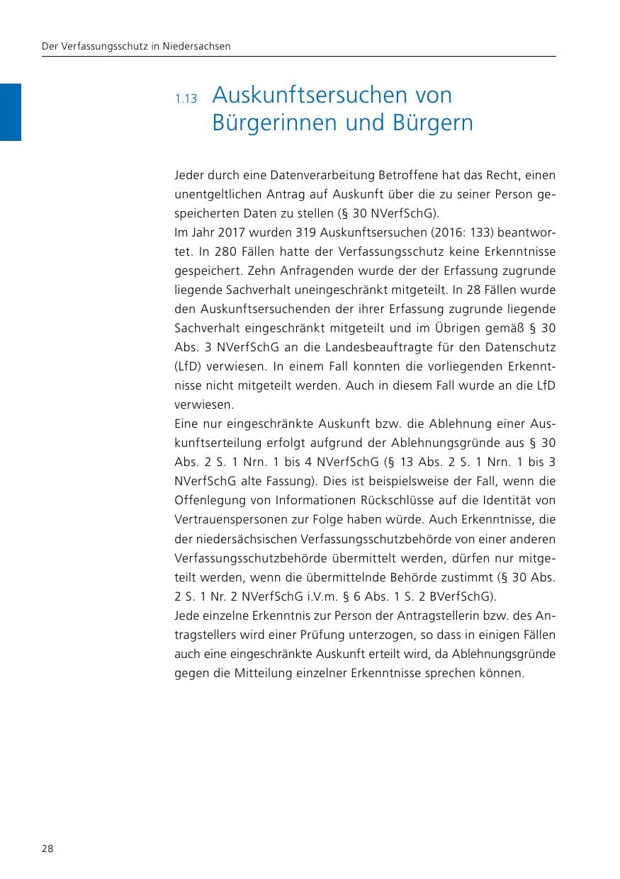 Seite 30 des Verfassungsschutzbericht 2017 Niedersachsen