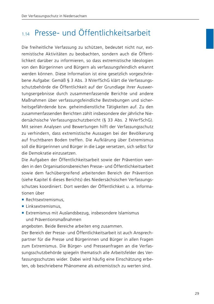 Seite 31 des Verfassungsschutzbericht 2017 Niedersachsen