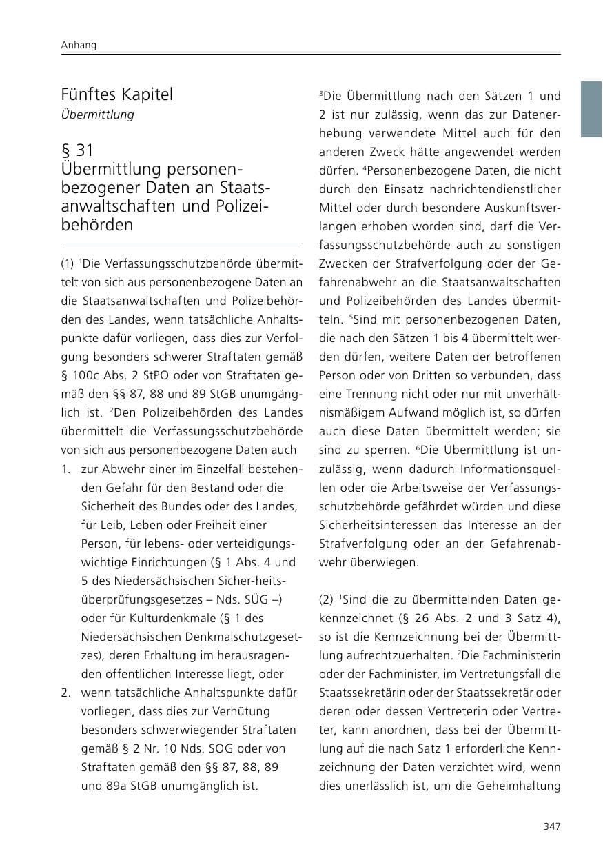 Seite 349 des Verfassungsschutzbericht 2017 Niedersachsen