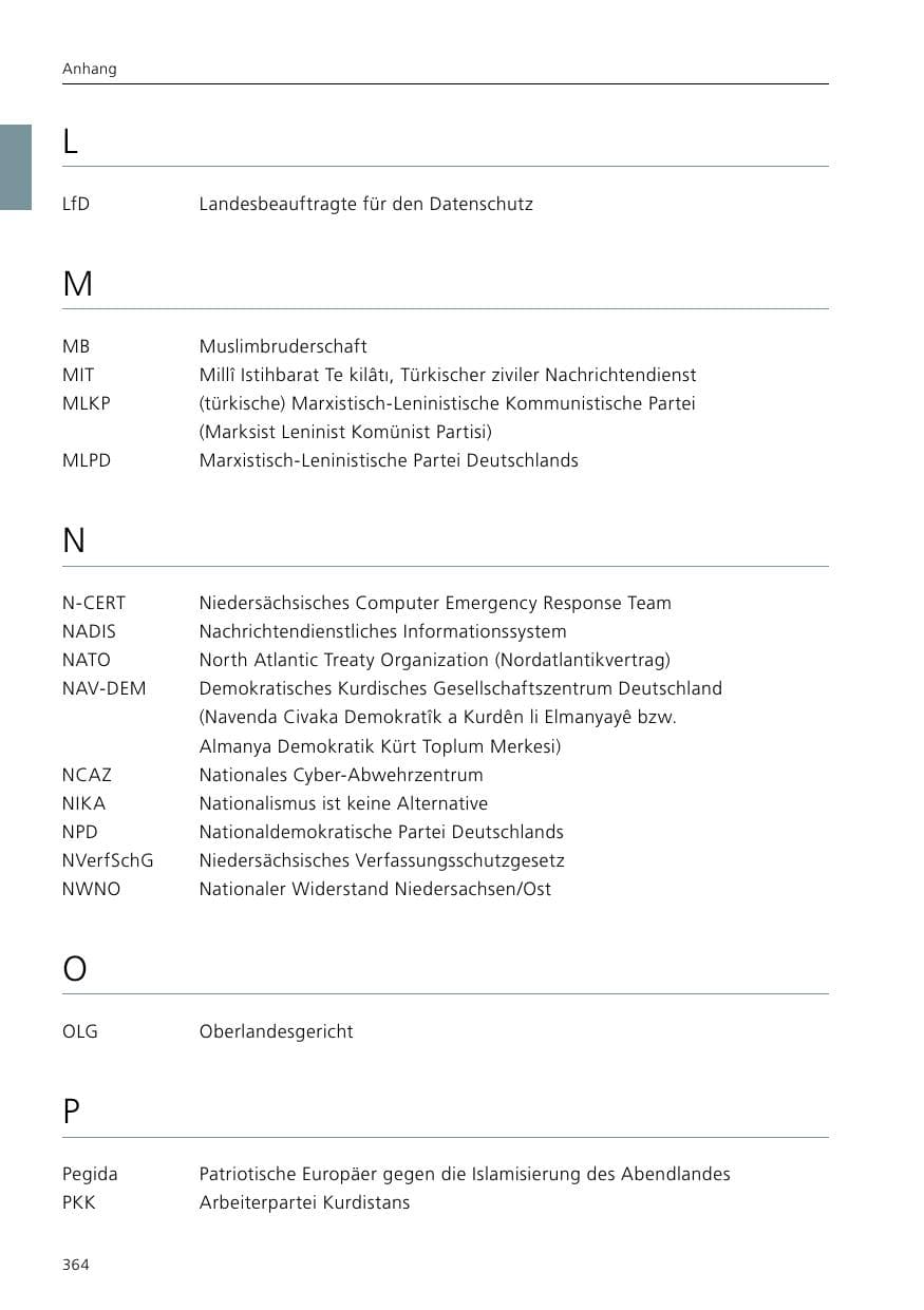 Seite 366 des Verfassungsschutzbericht 2017 Niedersachsen