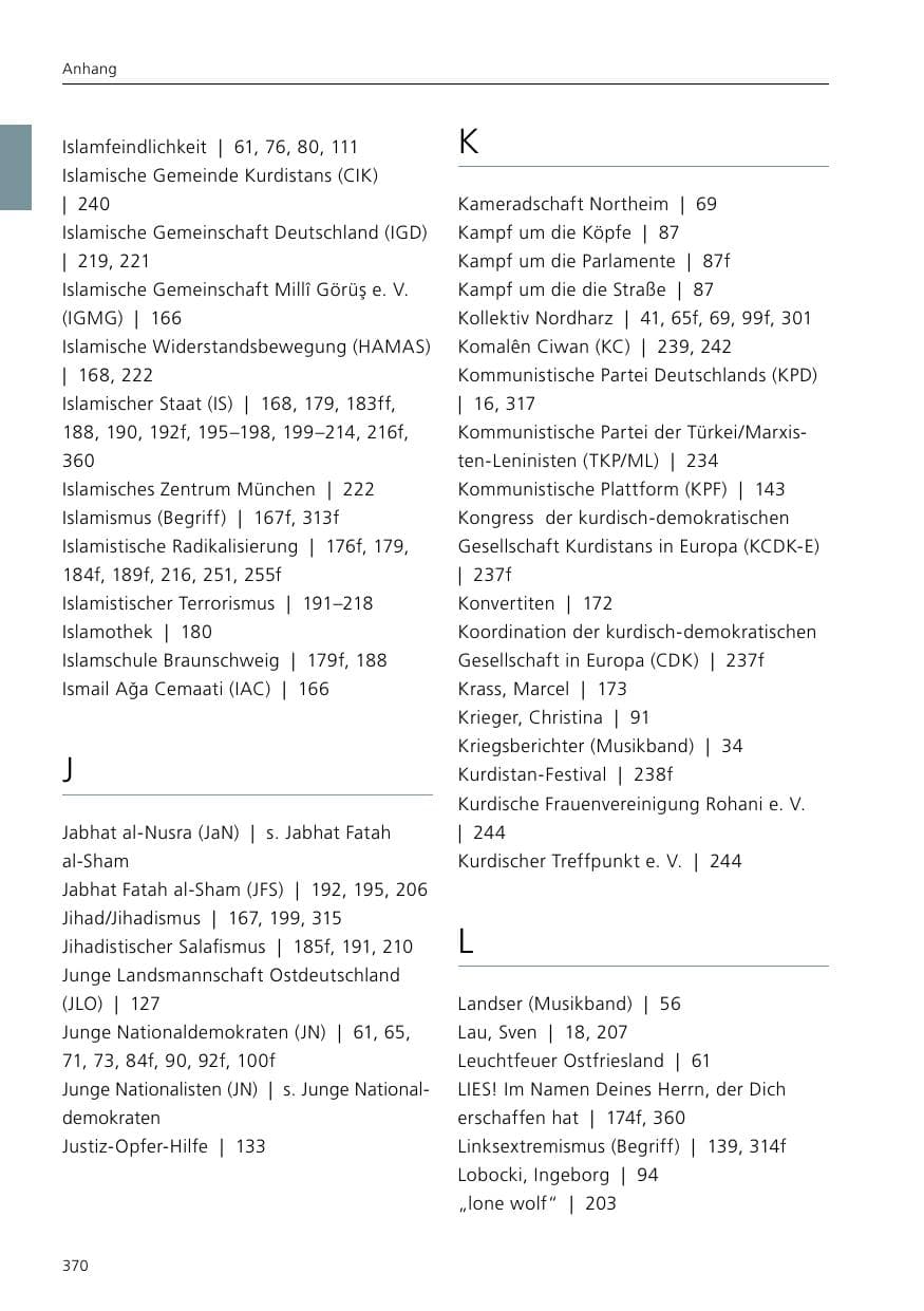 Seite 372 des Verfassungsschutzbericht 2017 Niedersachsen