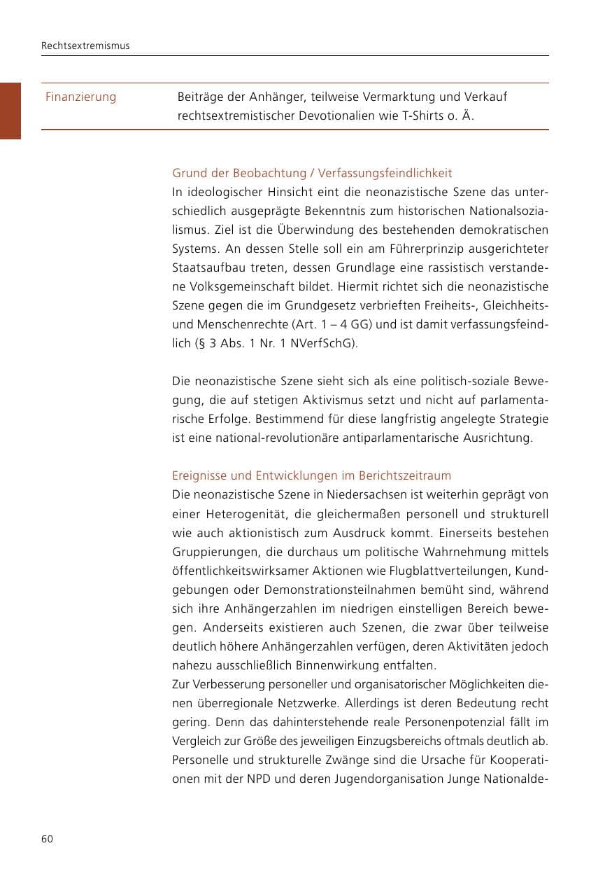 Seite 62 des Verfassungsschutzbericht 2017 Niedersachsen