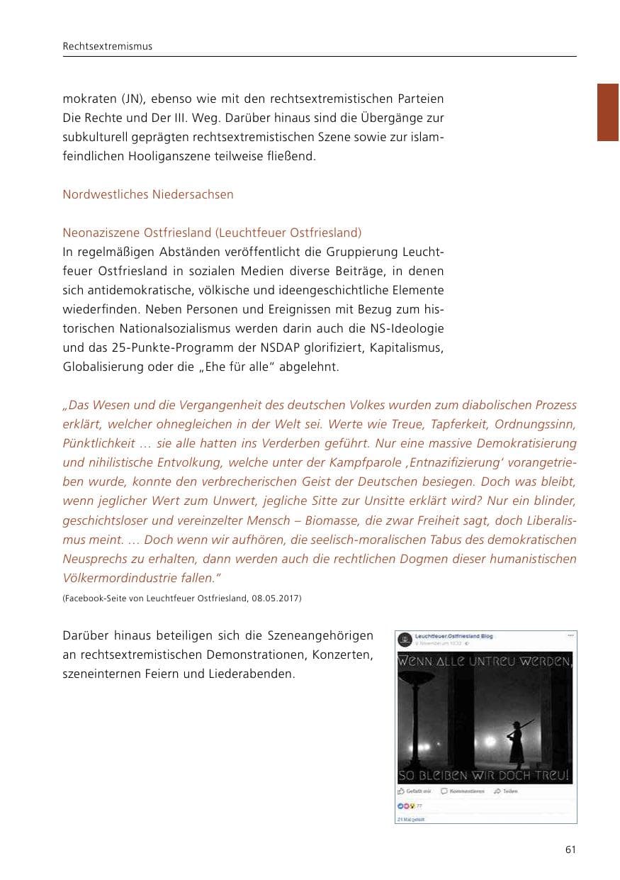 Seite 63 des Verfassungsschutzbericht 2017 Niedersachsen