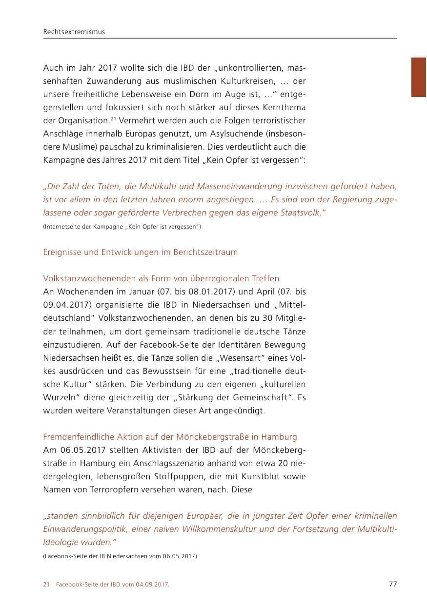 Seite 79 des Verfassungsschutzbericht 2017 Niedersachsen