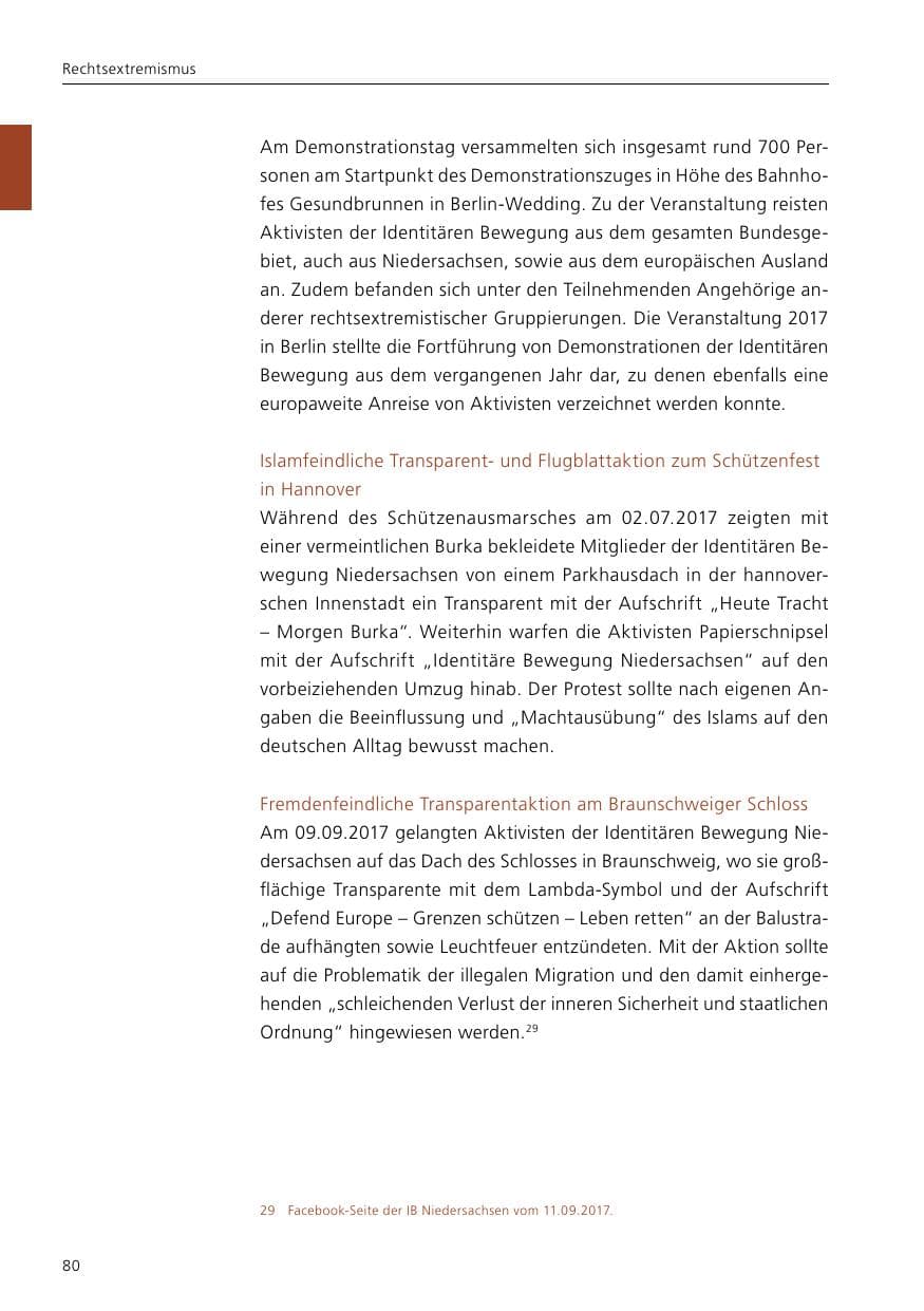 Seite 82 des Verfassungsschutzbericht 2017 Niedersachsen