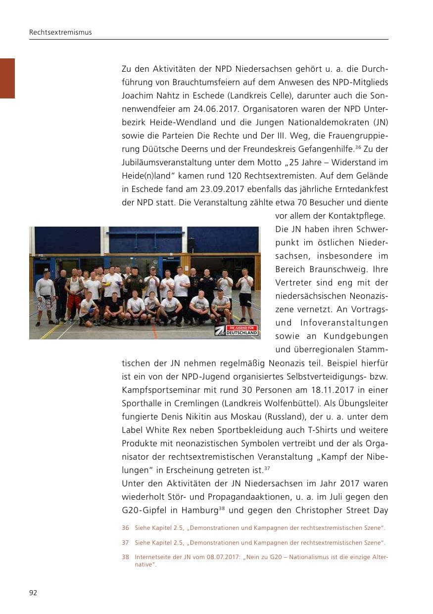 Seite 94 des Verfassungsschutzbericht 2017 Niedersachsen