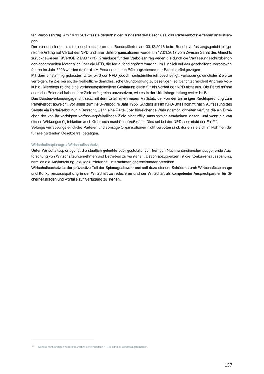 Seite 157 des Verfassungsschutzbericht 2018 Niedersachsen