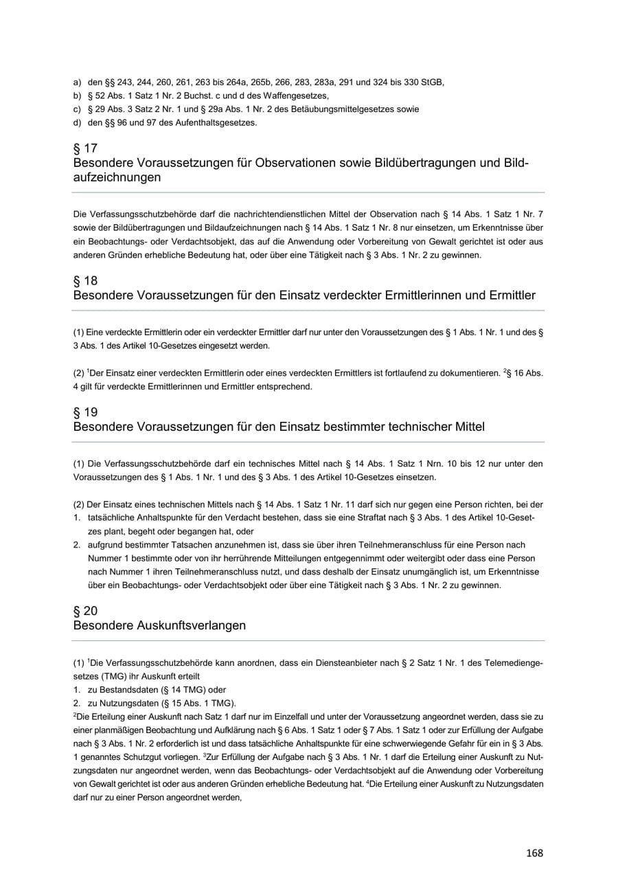 Seite 168 des Verfassungsschutzbericht 2018 Niedersachsen
