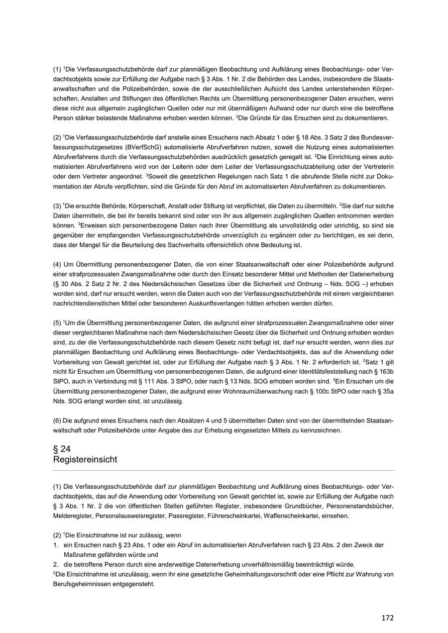 Seite 172 des Verfassungsschutzbericht 2018 Niedersachsen