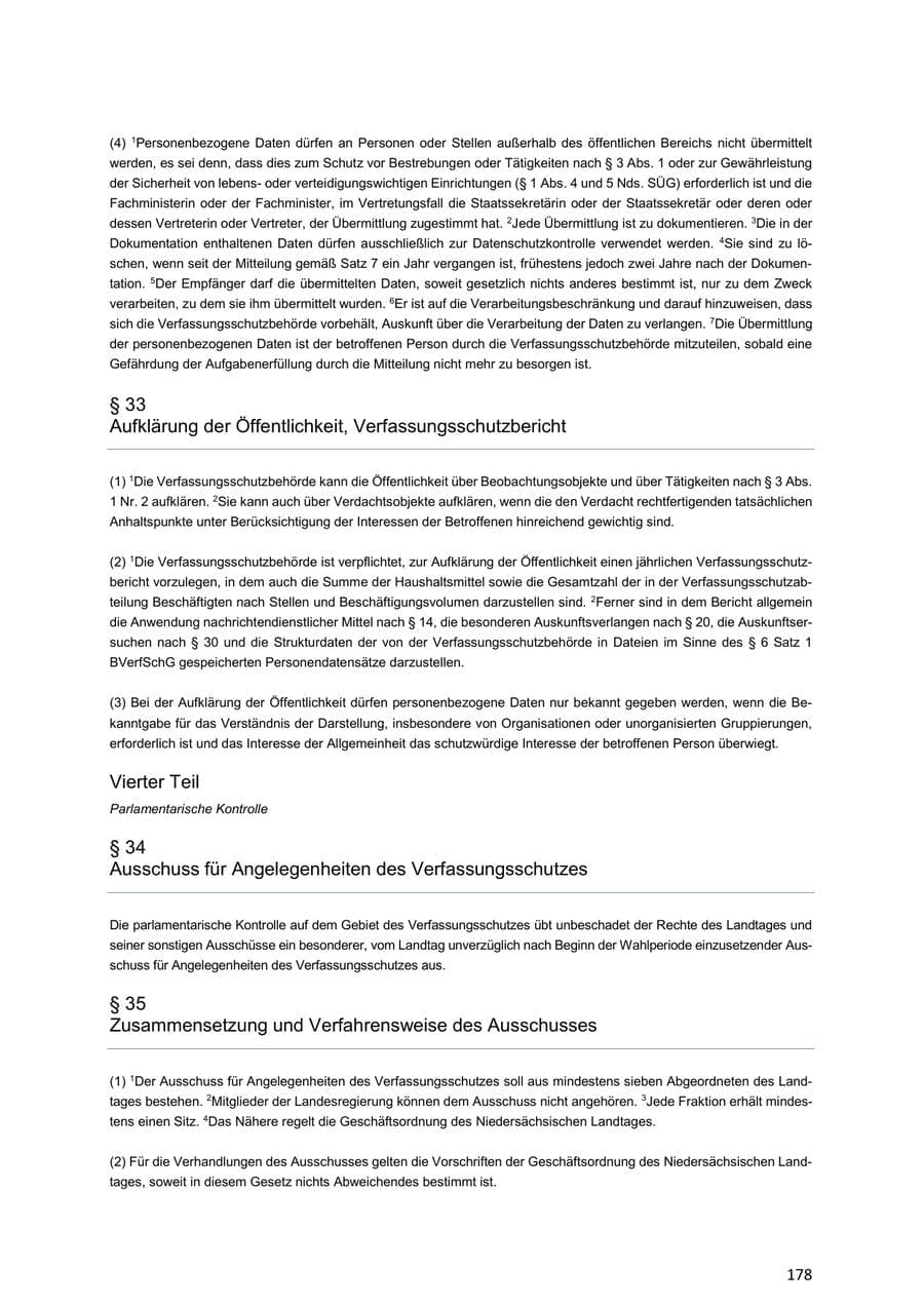 Seite 178 des Verfassungsschutzbericht 2018 Niedersachsen
