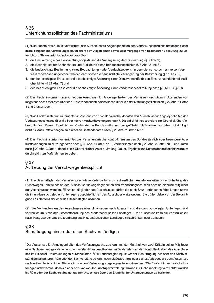 Seite 179 des Verfassungsschutzbericht 2018 Niedersachsen