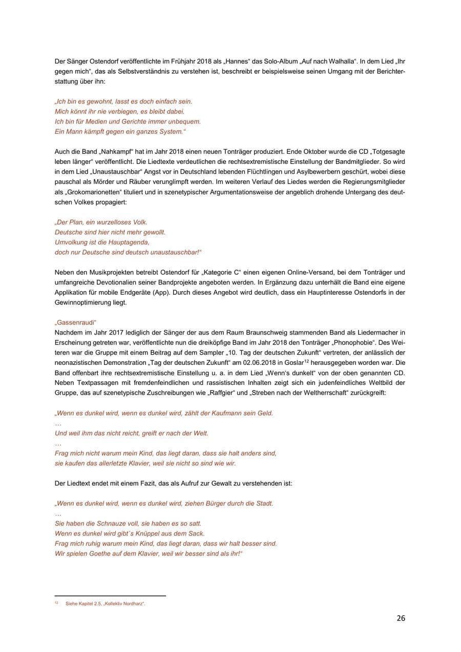 Seite 26 des Verfassungsschutzbericht 2018 Niedersachsen