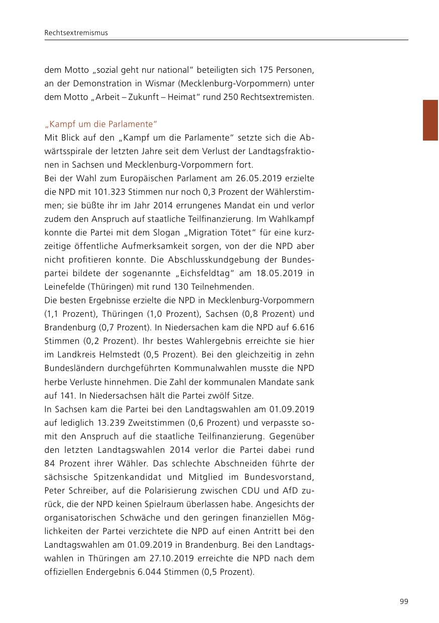 Seite 101 des Verfassungsschutzbericht 2019 Niedersachsen