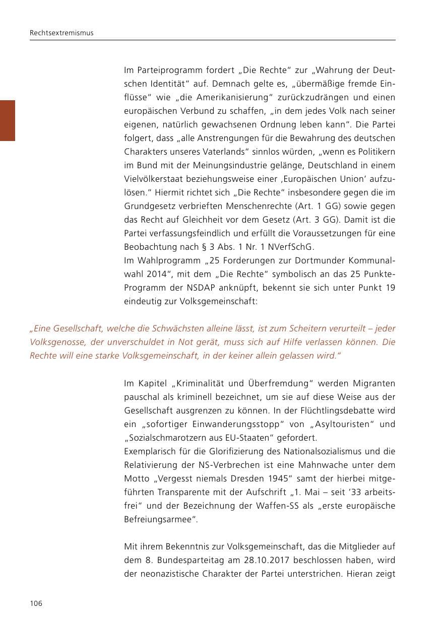 Seite 108 des Verfassungsschutzbericht 2019 Niedersachsen
