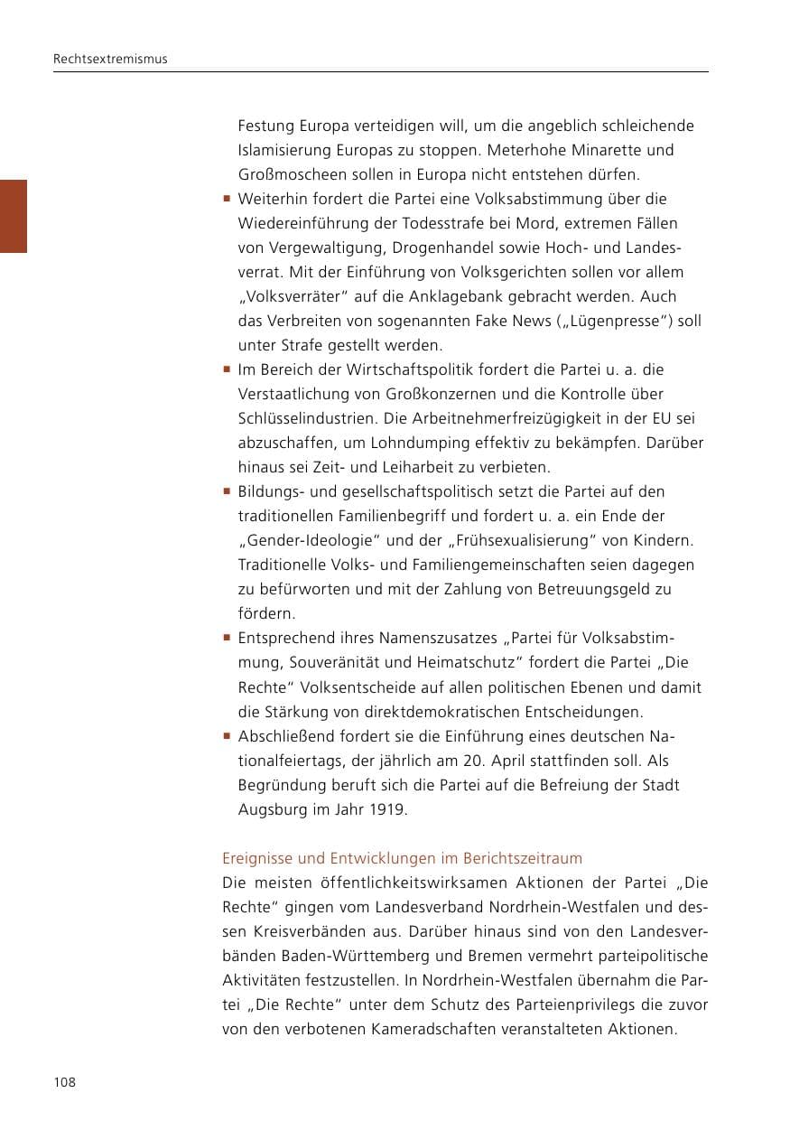Seite 110 des Verfassungsschutzbericht 2019 Niedersachsen
