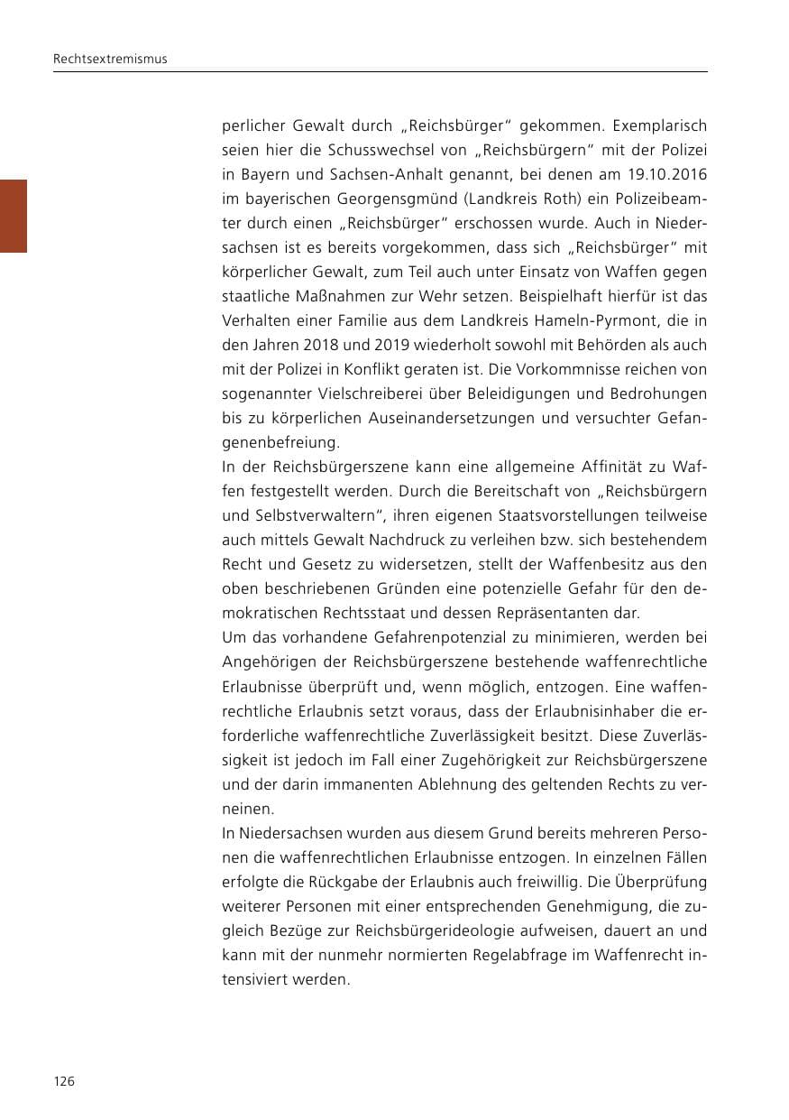 Seite 128 des Verfassungsschutzbericht 2019 Niedersachsen