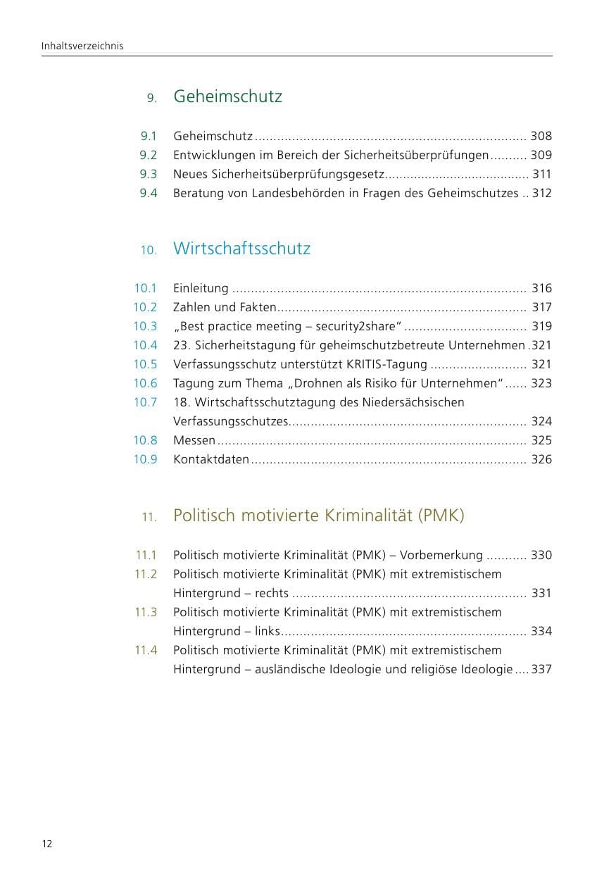 Seite 14 des Verfassungsschutzbericht 2019 Niedersachsen