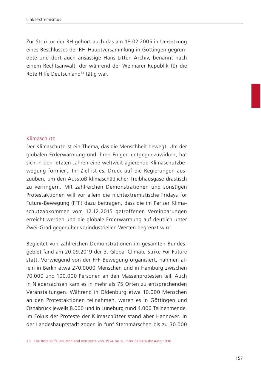 Seite 159 des Verfassungsschutzbericht 2019 Niedersachsen