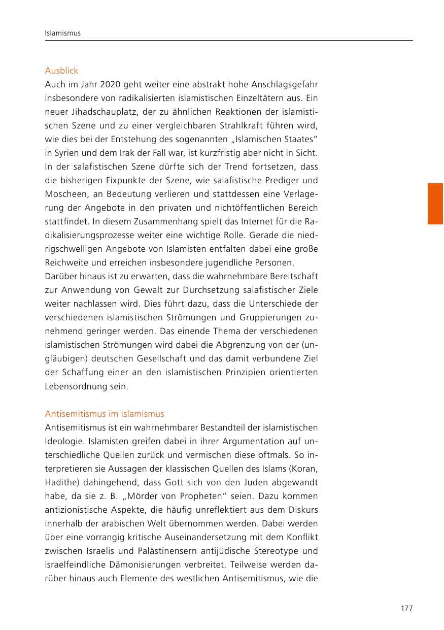 Seite 179 des Verfassungsschutzbericht 2019 Niedersachsen