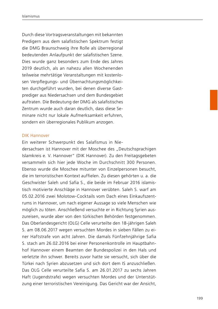 Seite 201 des Verfassungsschutzbericht 2019 Niedersachsen