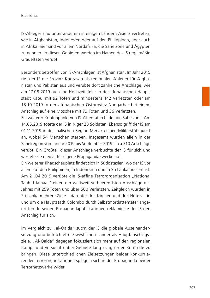 Seite 209 des Verfassungsschutzbericht 2019 Niedersachsen