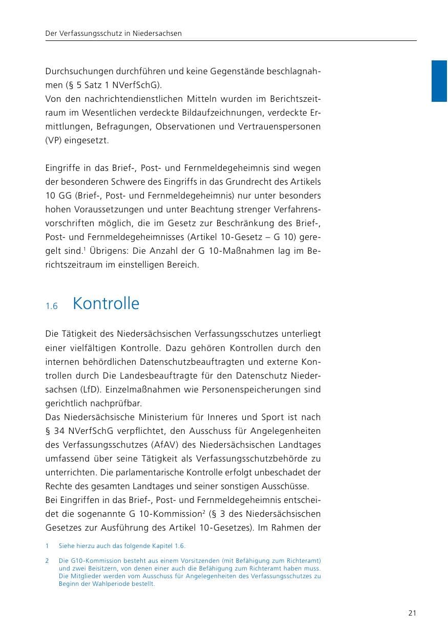 Seite 23 des Verfassungsschutzbericht 2019 Niedersachsen