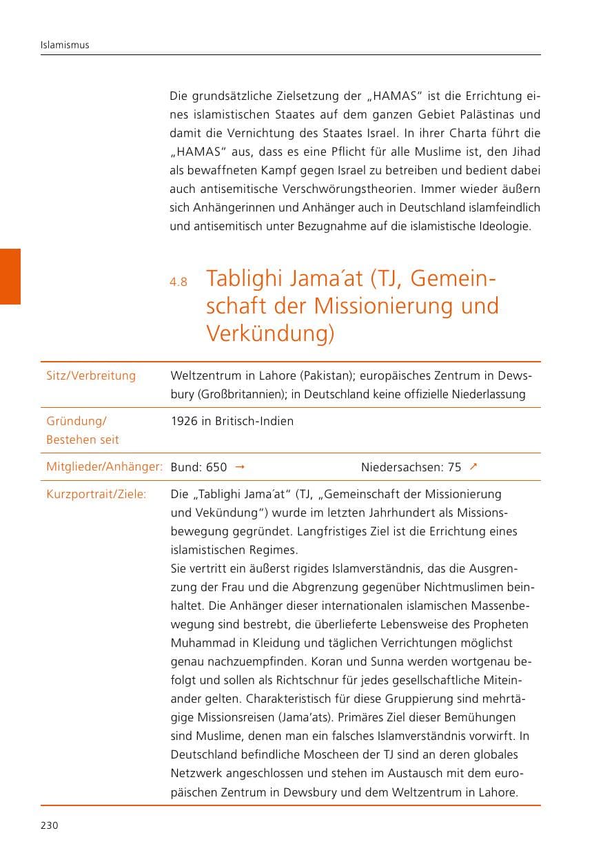 Seite 232 des Verfassungsschutzbericht 2019 Niedersachsen