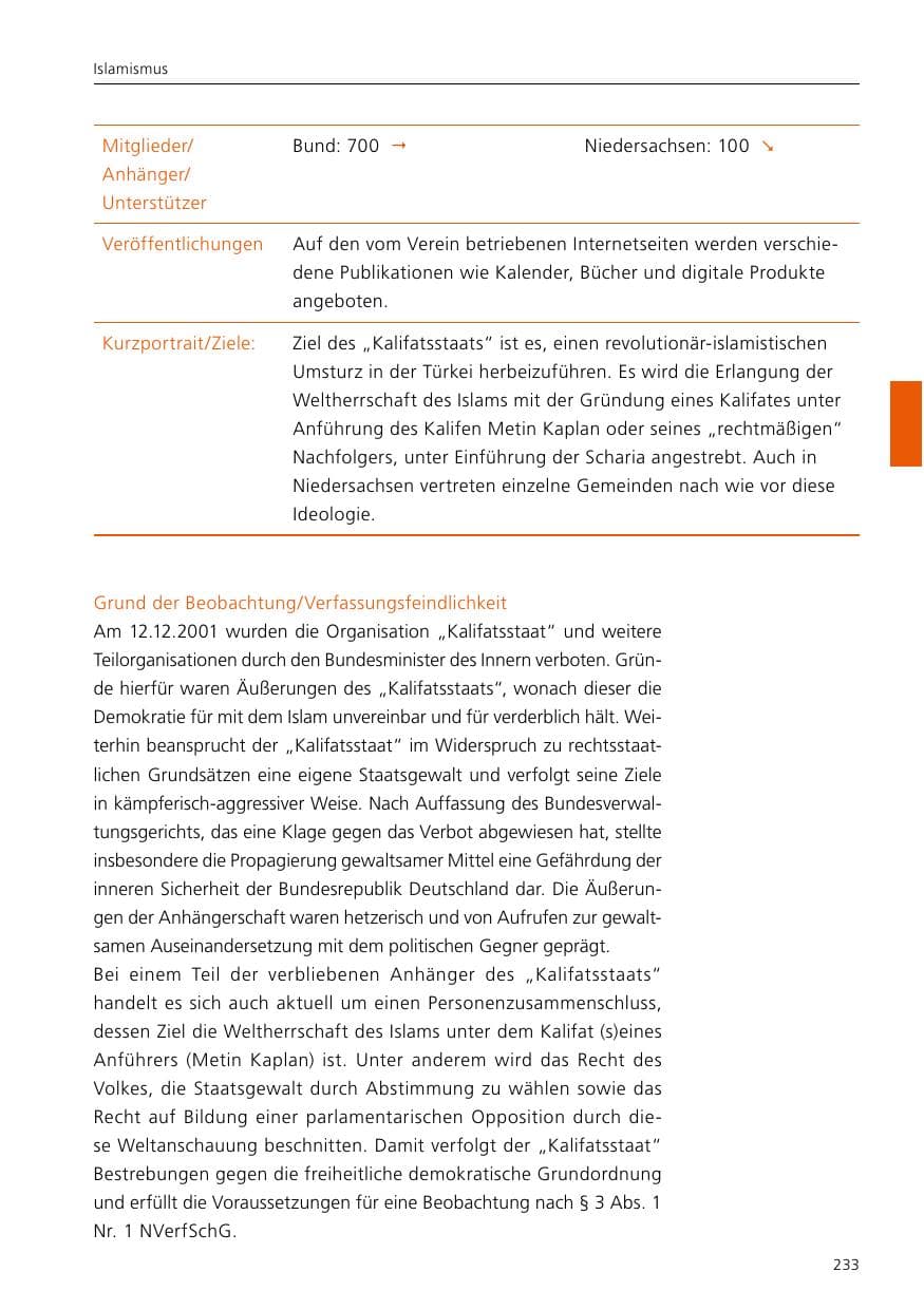 Seite 235 des Verfassungsschutzbericht 2019 Niedersachsen