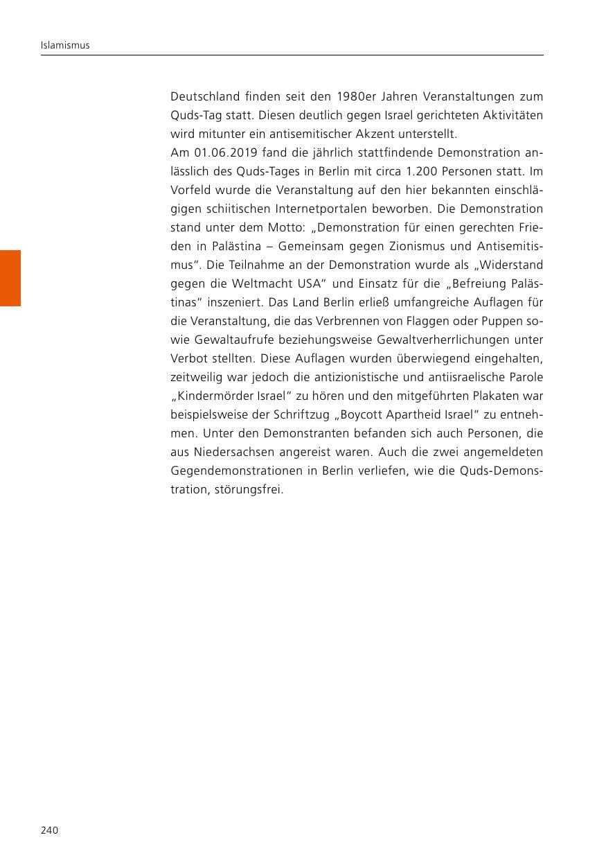 Seite 242 des Verfassungsschutzbericht 2019 Niedersachsen
