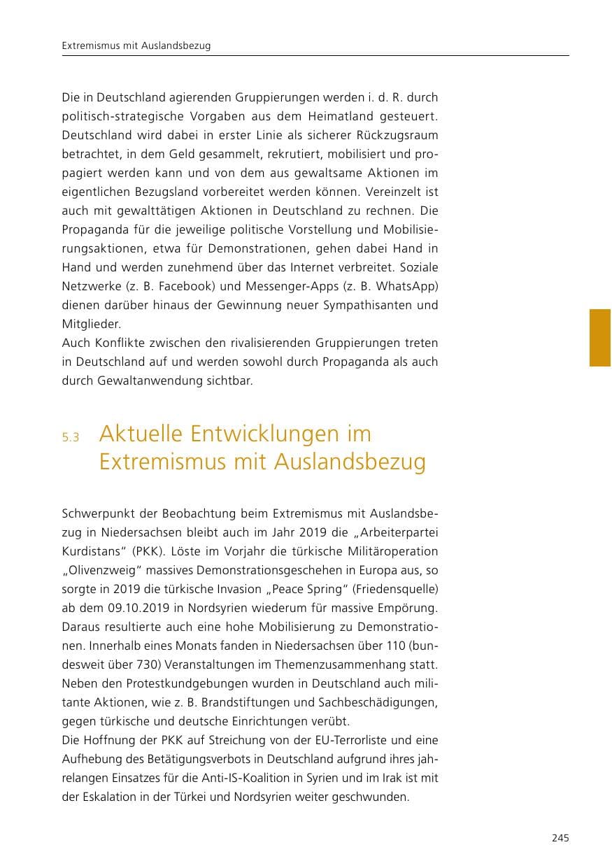Seite 247 des Verfassungsschutzbericht 2019 Niedersachsen