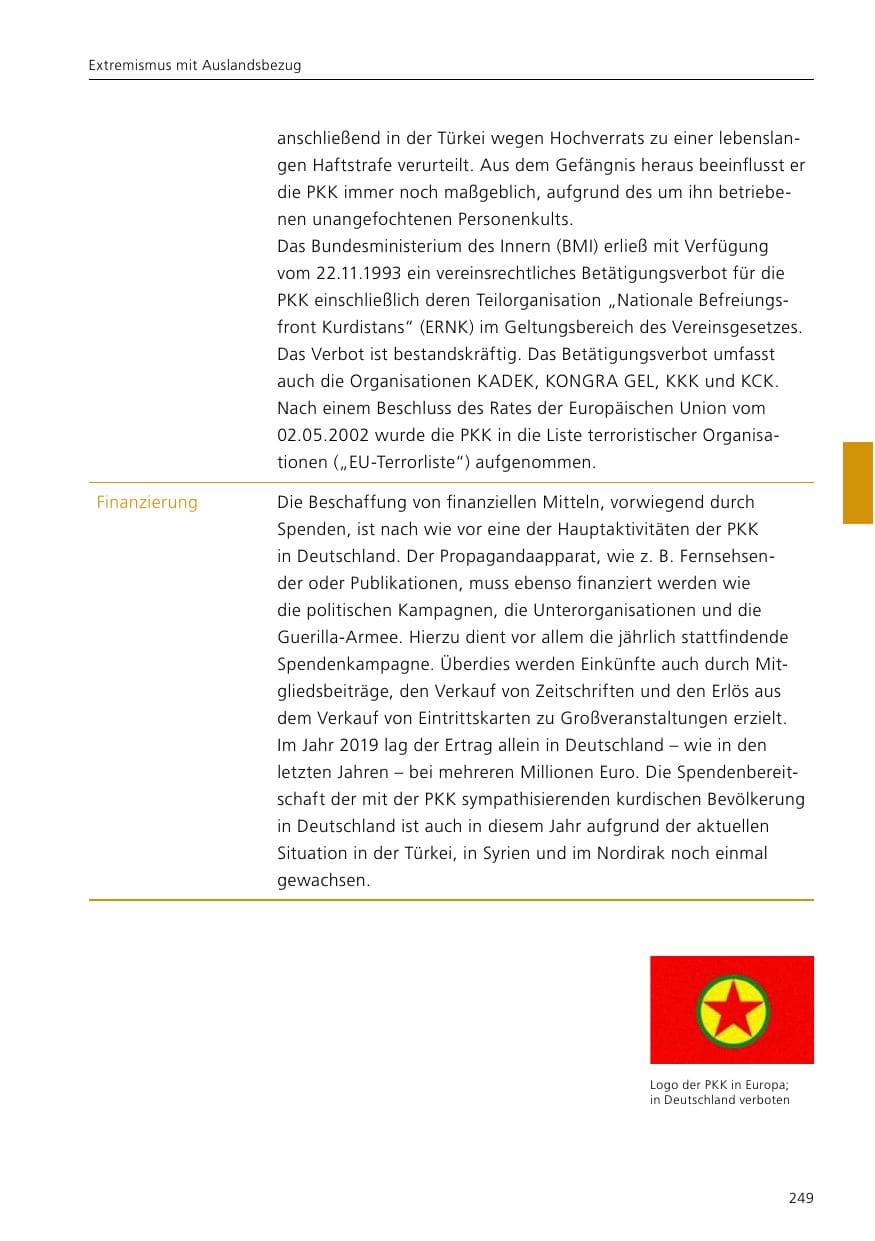 Seite 251 des Verfassungsschutzbericht 2019 Niedersachsen