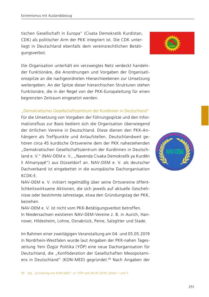 Seite 253 des Verfassungsschutzbericht 2019 Niedersachsen