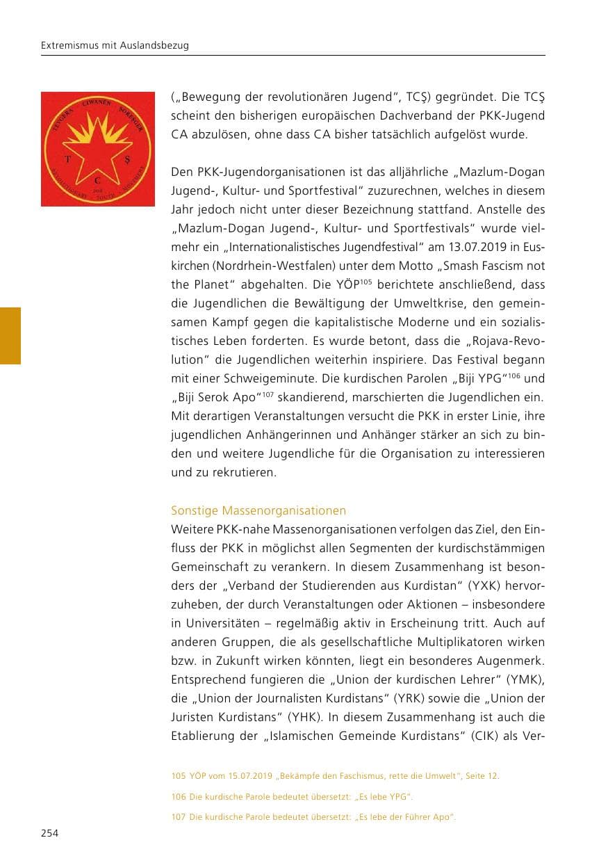 Seite 256 des Verfassungsschutzbericht 2019 Niedersachsen