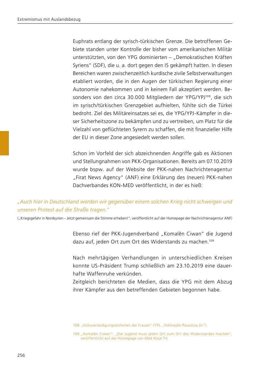Seite 258 des Verfassungsschutzbericht 2019 Niedersachsen