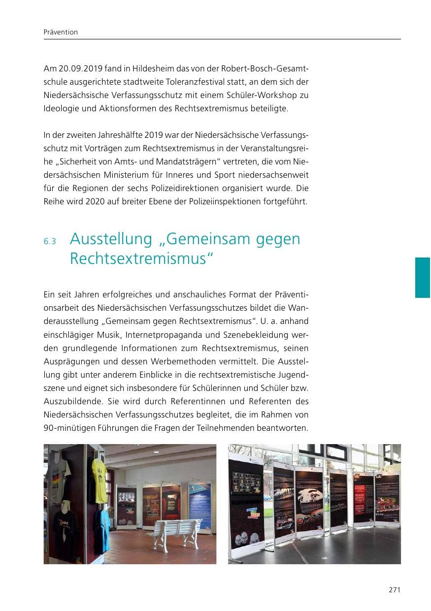 Seite 273 des Verfassungsschutzbericht 2019 Niedersachsen