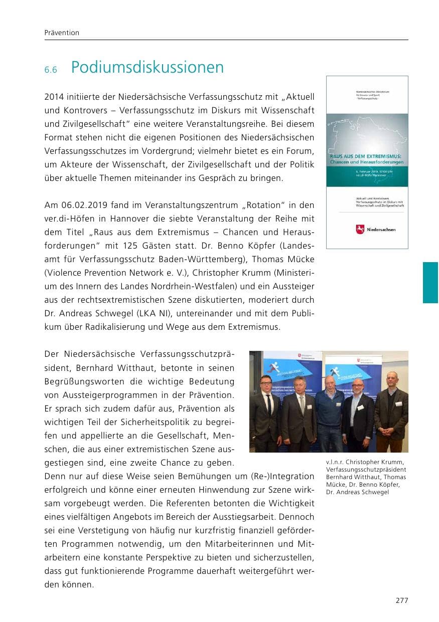 Seite 279 des Verfassungsschutzbericht 2019 Niedersachsen