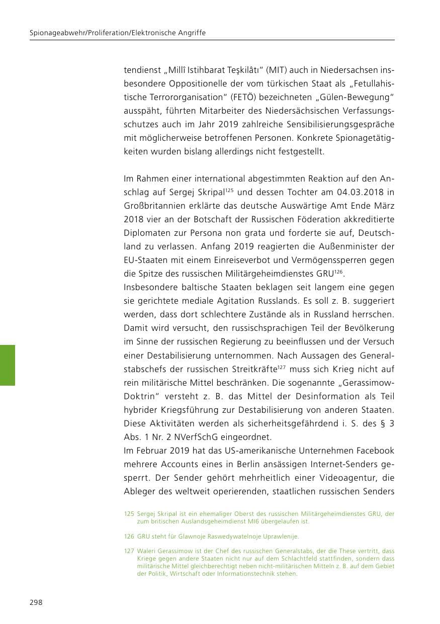 Seite 300 des Verfassungsschutzbericht 2019 Niedersachsen