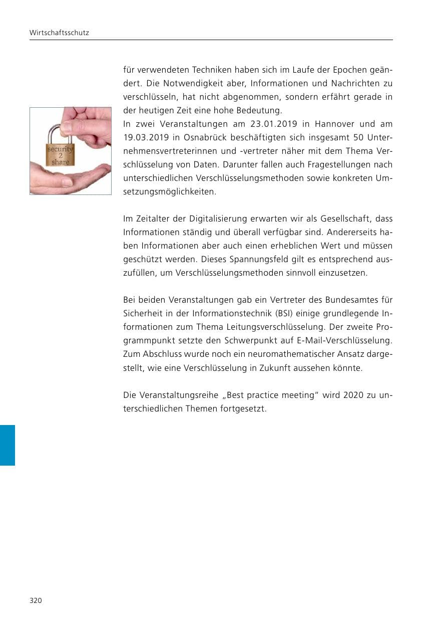 Seite 322 des Verfassungsschutzbericht 2019 Niedersachsen