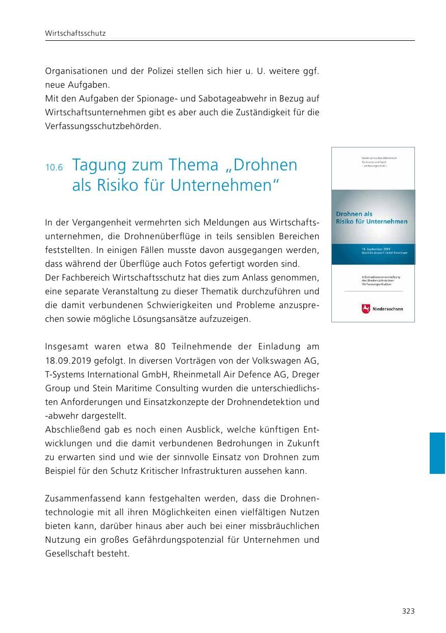 Seite 325 des Verfassungsschutzbericht 2019 Niedersachsen