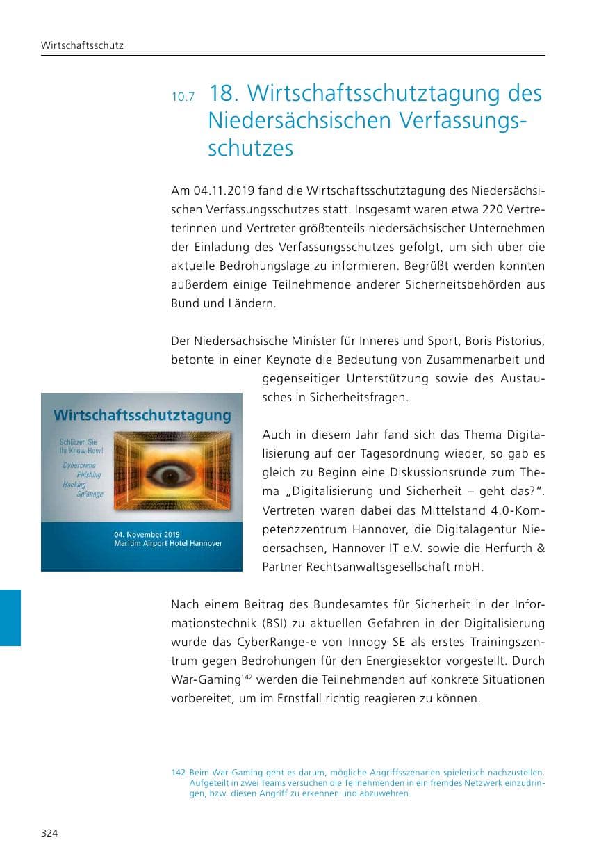 Seite 326 des Verfassungsschutzbericht 2019 Niedersachsen