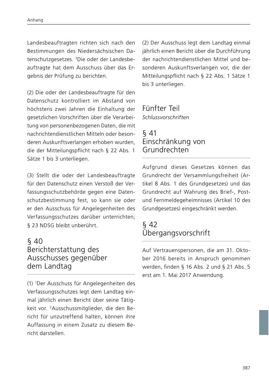 Seite 389 des Verfassungsschutzbericht 2019 Niedersachsen