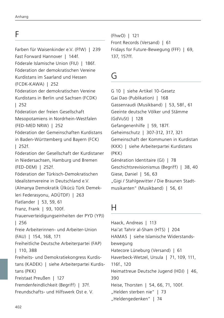 Seite 404 des Verfassungsschutzbericht 2019 Niedersachsen