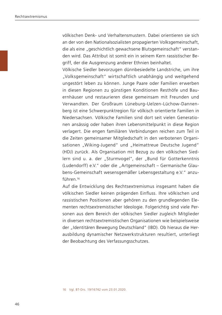 Seite 48 des Verfassungsschutzbericht 2019 Niedersachsen