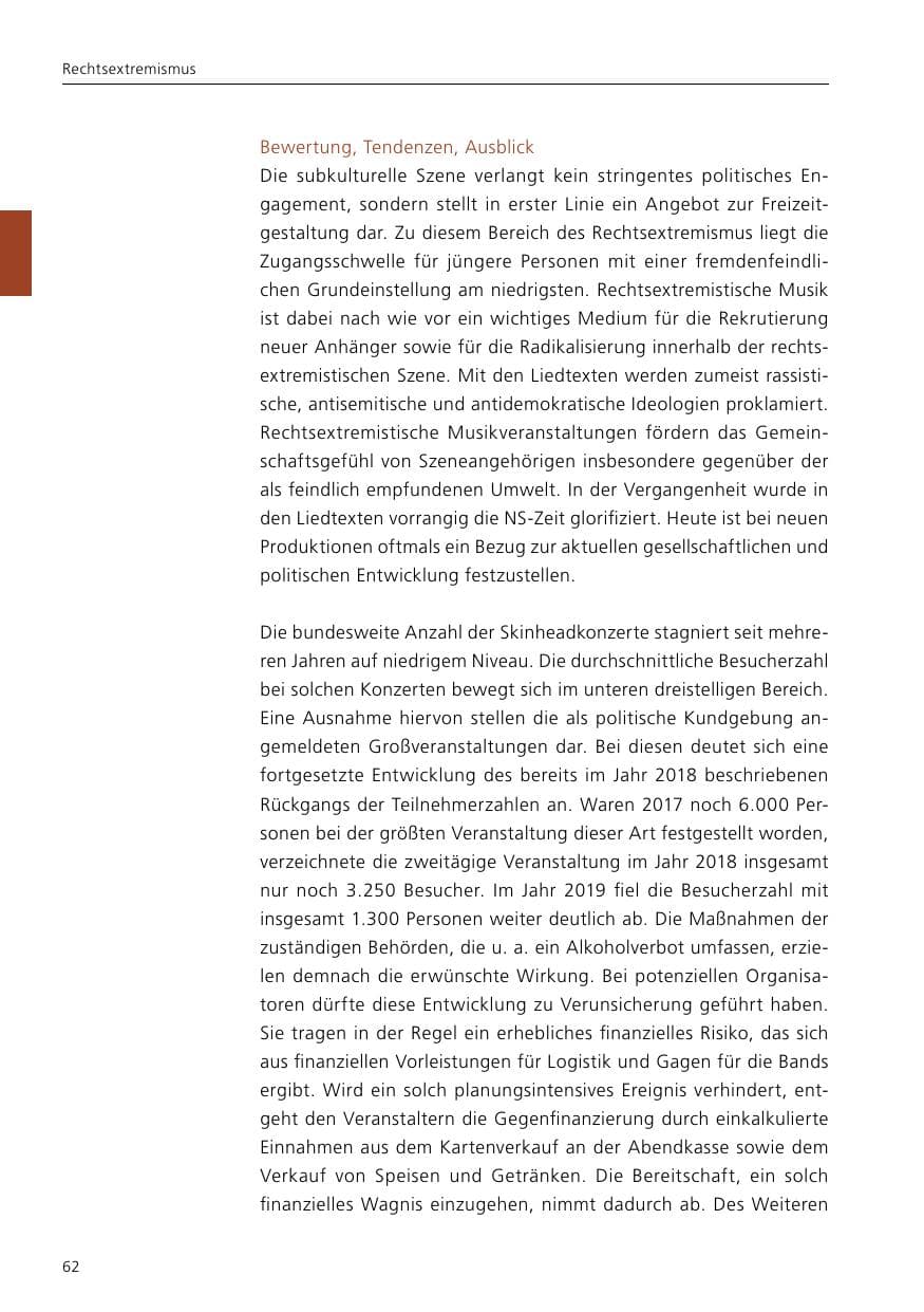 Seite 64 des Verfassungsschutzbericht 2019 Niedersachsen